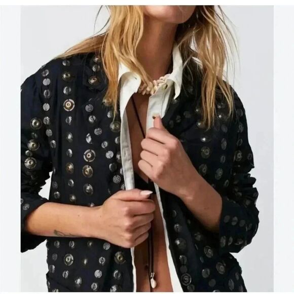 Free People Jackets & Blazers - Free People Bohemian Retro Vintage Inspired Rare Corrie Coin Jacket SZ S